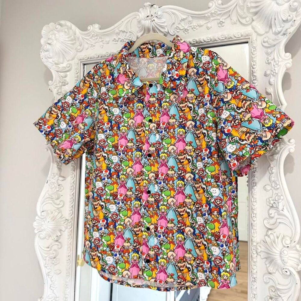 New York Couture Nintendo Super Mario Brothers Bros Unisex Button-down Shirt